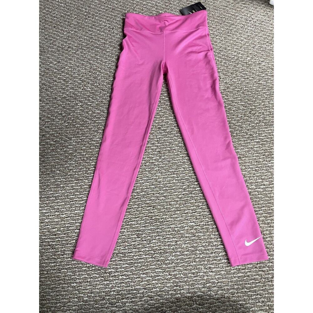 Nike Performance Dri Fit, Tight Fit, High Rise Girls Training Pink Leggings XL